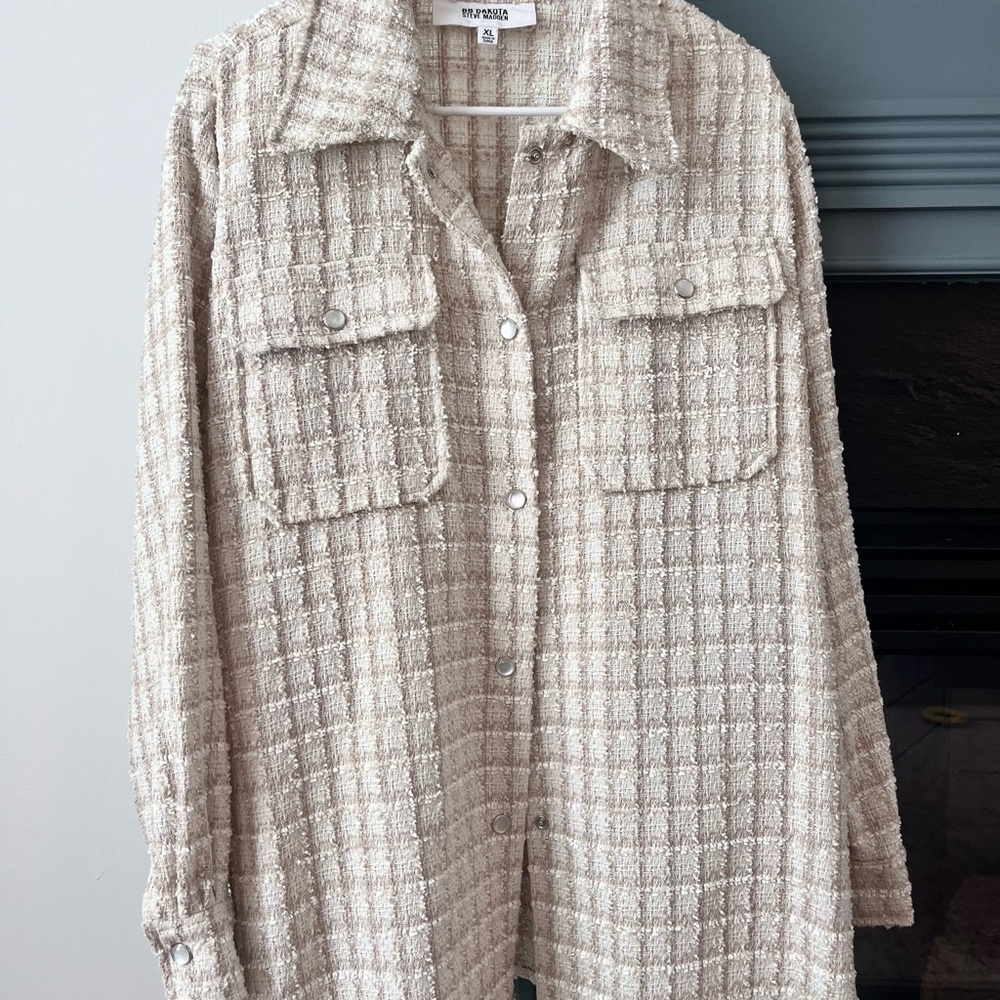 BB Dakota Steve Madden Cream & Tan Textured Jacket
